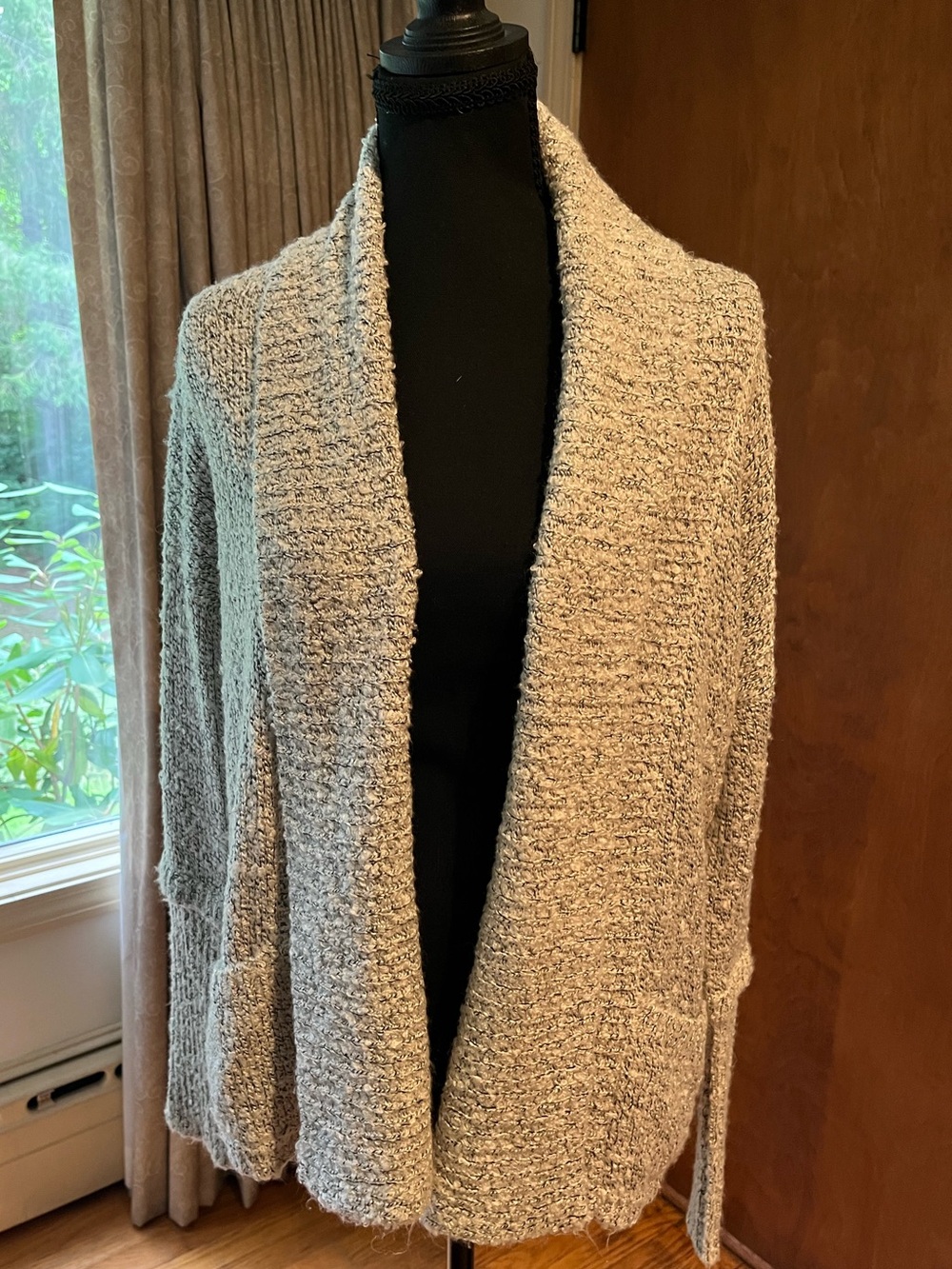 BCBGeneration Cream Bouclé Open-Front Cardigan